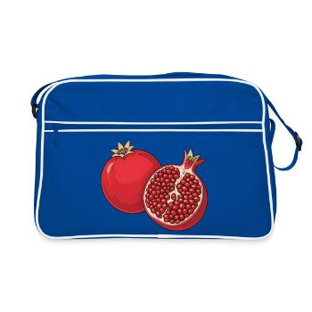 Pomegranate Illustration - Retro Bag - blue/white - Front
