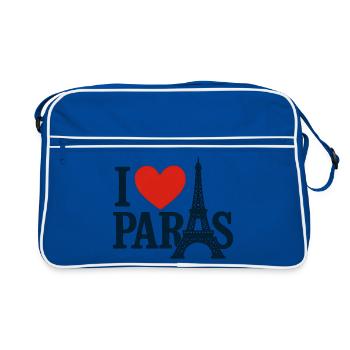 I Love Paris Eiffel Heart - Sac Retro - bleu/blanc - Devant