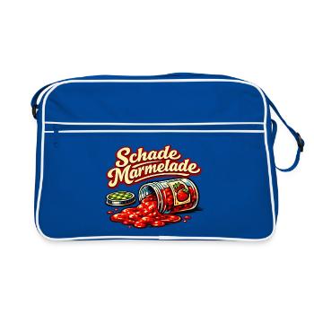 Schade Marmelade german saying Spilled Jam Humor - Retro Bag - blue/white - Front