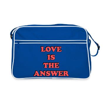 Liebe ist die Antwort - Retro Tasche - Blau/Weiß - Vorne