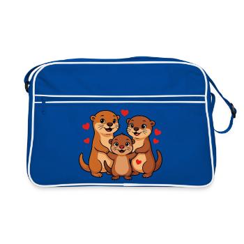Famille des loutres - Sac Retro - bleu/blanc - Devant