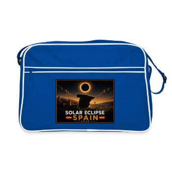 Solar Eclipse Spain 2026 - Retro Tasche - Blau/Weiß - Vorne