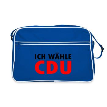 Ich wähle cdu - Retro Tasche - Blau/Weiß - Vorne