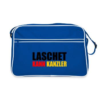 Laschet kann kanzler - Retro Tasche - Blau/Weiß - Vorne