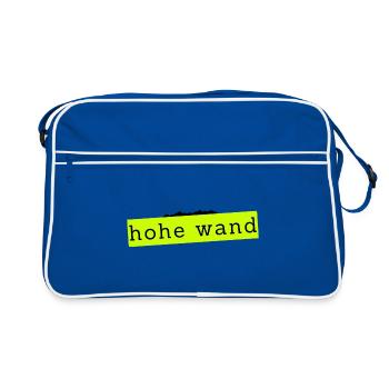 High wall design with mountain and text - Retro Bag - blue/white - Front