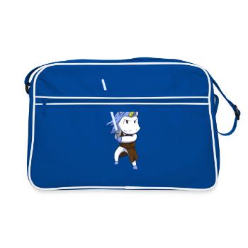 Space Unicorn Lightsaber - Lichtschwert Einhorn - Retro Tasche - Blau/Weiß - Vorne