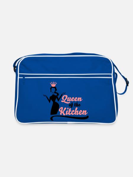 kochen - Retro Tasche - Blau/Weiß - Vorne