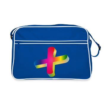 colorful plus sign in rainbow colors - Retro Bag - blue/white - Front