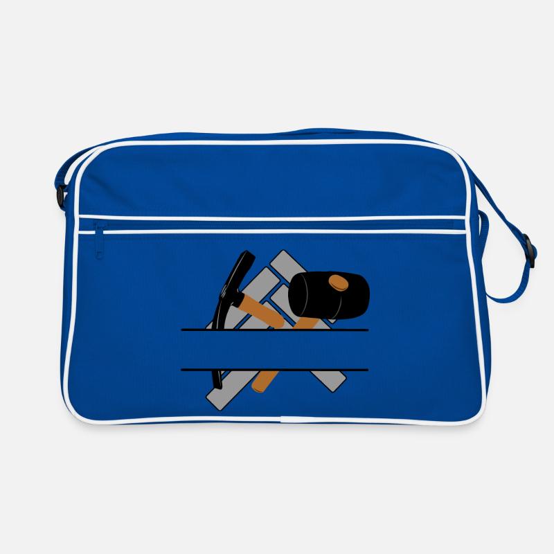 Pflastererlogo mit transparenter Stange dazwischen Retro Tasche