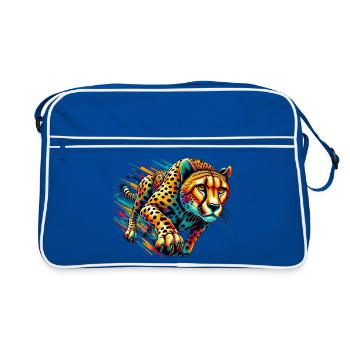 Cheetah - Retro Bag - blue/white - Front
