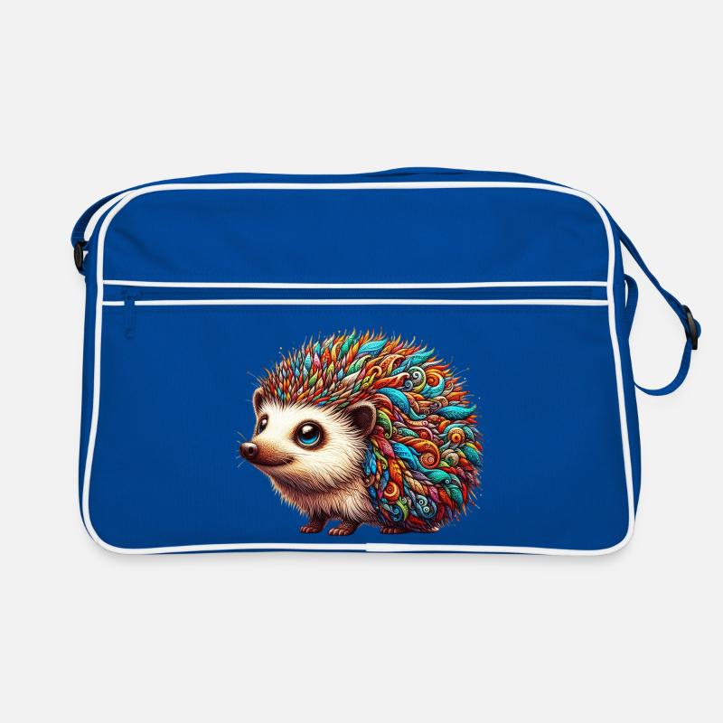 Igel - Retro Tasche - Blau/Weiß