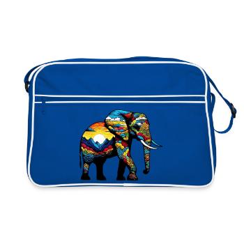 Éléphant - Sac Retro - bleu/blanc - Devant
