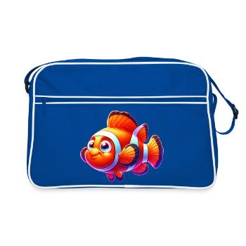 Clownfisch - Retro Tasche - Blau/Weiß - Vorne