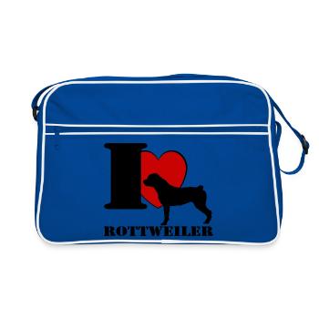 Rottweiler , j’adore .............................. - Sac Retro - bleu/blanc - Devant