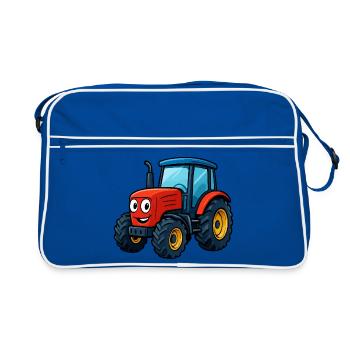 Funny Farm Tractor Print - Retro Bag - blue/white - Front