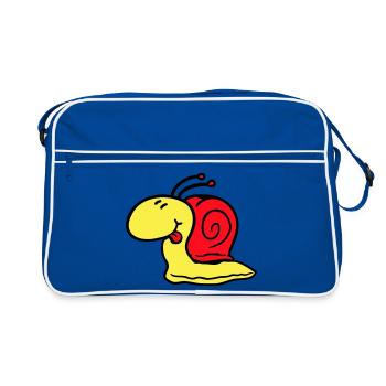 Escargot effronté langue sortant rapidement petit - Sac Retro - bleu/blanc - Devant