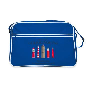 Ameland, Texel, Terschellingen Dessin à la main - Sac Retro - bleu/blanc - Devant