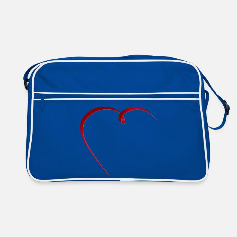 Delicate red ribbon in an elegant heart shape Retro Bag