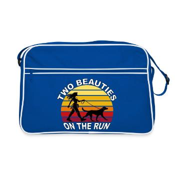 Deux beautés en fuite Dog Retro Design - Sac Retro - bleu/blanc - Devant