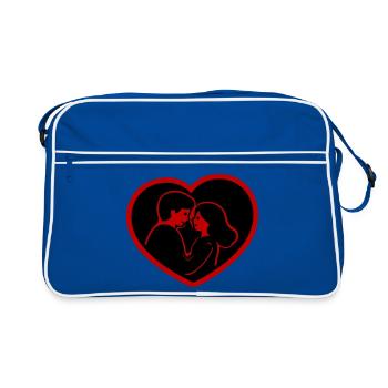 Couple amoureux - Sac Retro - bleu/blanc - Devant