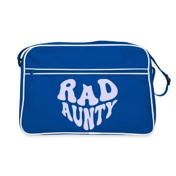 Retro Rad Aunty Heart – Cool Aunt (Custom Color) - Retro Tasche - Blau/Weiß - Vorne