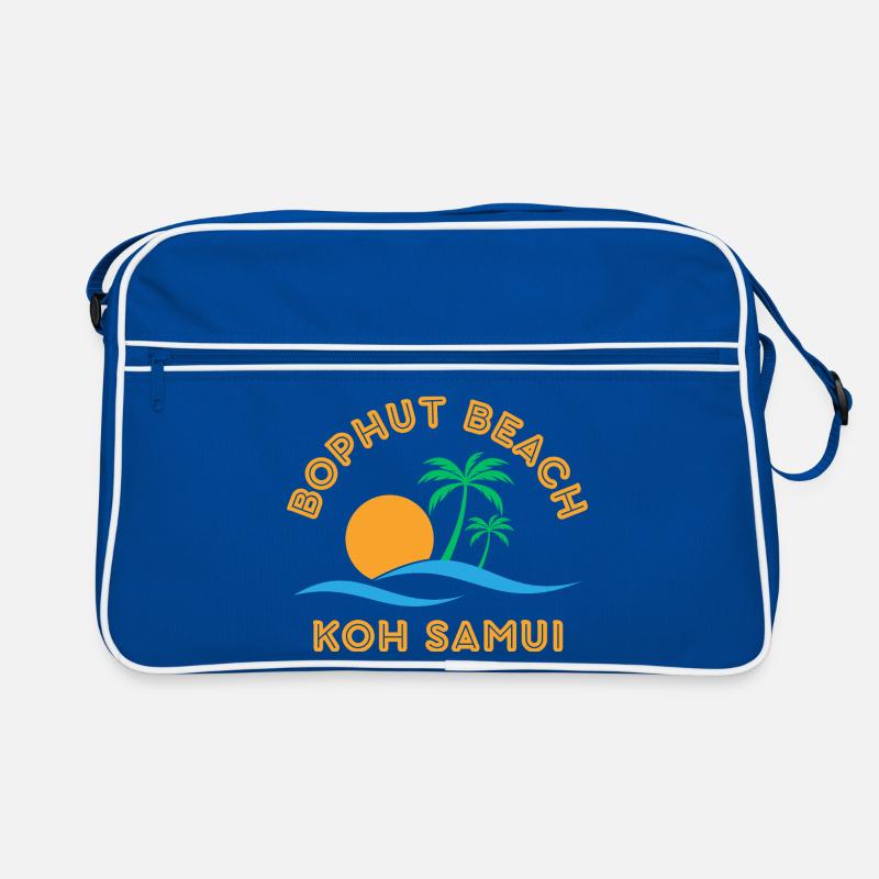 Palmier du coucher de soleil de la plage Koh Samui Sac Retro