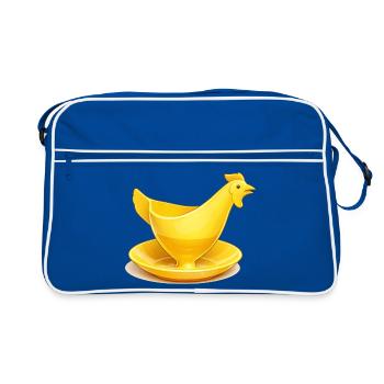 Yellow GDR egg cup, Ostalgie - Retro Bag - blue/white - Front