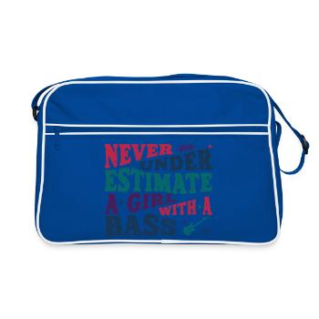 Ne sous-estime jamais une fille avec une basse - Sac Retro - bleu/blanc - Devant
