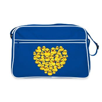 Art du canard en caoutchouc Cœur de Canard Amant de Canard - Sac Retro - bleu/blanc - Devant