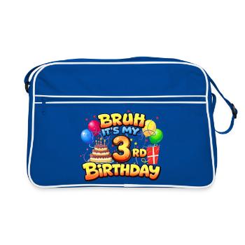 3. Geburtstagsshirt 3. Geburtstagsgeschenk Junge Mädchen 3. - Retro Tasche - Blau/Weiß - Vorne