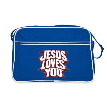 Jésus t’aime - Sac Retro - bleu/blanc - Devant