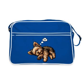 Yorkshire Terrier Yorkie Propriétaire Yorkie Yorkies - Sac Retro - bleu/blanc - Devant