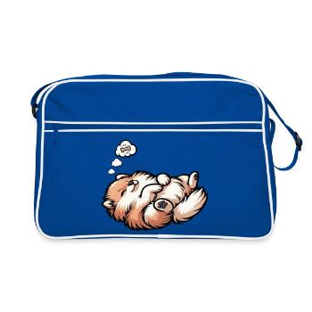 Pomeranian Pomeranian Pomeranian Spitz Dog Miniature Spitz Holder - Retro Bag - blue/white - Front