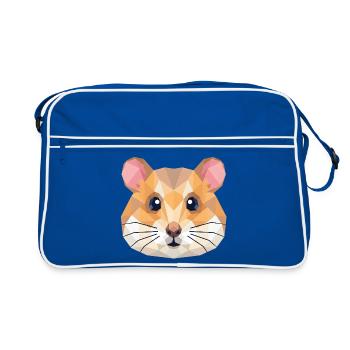 Niedliche geometrische Hamster-Low-Poly-Kunst - Retro Tasche - Blau/Weiß - Vorne