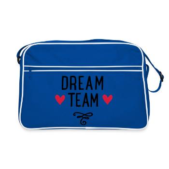 Dream Team avec cadeau de cœur - Sac Retro - bleu/blanc - Devant
