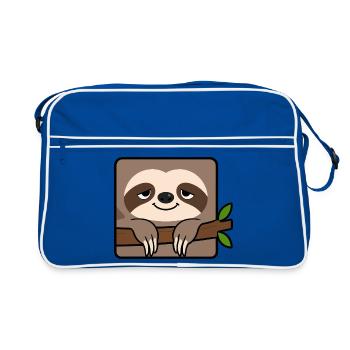 Faultier - Retro Tasche - Blau/Weiß - Vorne