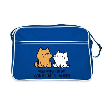 Gott hat ihnen Schwänze angezogen - Retro Tasche - Blau/Weiß - Vorne