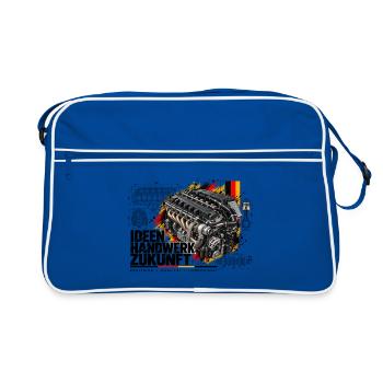 Kraftmotor German Power Engine - Retro Tasche - Blau/Weiß - Vorne