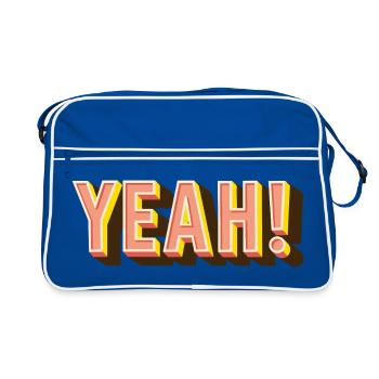 YEAH Retro Popschrift - Retro Tasche - Blau/Weiß - Vorne