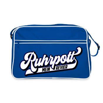 Farben änderbar | Ruhrpott Mein Revier - Retro Tasche - Blau/Weiß - Vorne