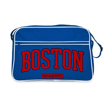 Boston Retro-Logo Massachusetts - Retro Tasche - Blau/Weiß - Vorne