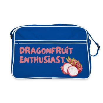 Drachenfrucht Enthusiast - Retro Tasche - Blau/Weiß - Vorne