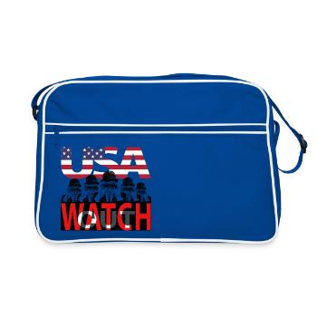 États-Unis - attention - Sac Retro - bleu/blanc - Devant