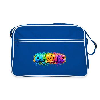 Graffiti  Charlotte Prénom cadeau idéal imprimable - Sac Retro - bleu/blanc - Devant