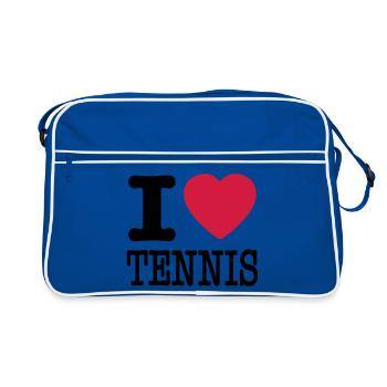 Ich liebe Tennis - Retro Tasche - Blau/Weiß - Vorne