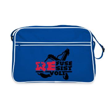 rebell - Retro Tasche - Blau/Weiß - Vorne