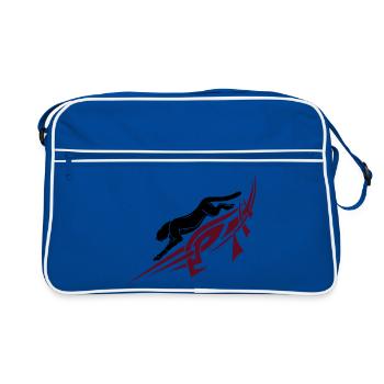 Panthère avec Tribal, Tattoo. - Sac Retro - bleu/blanc - Devant