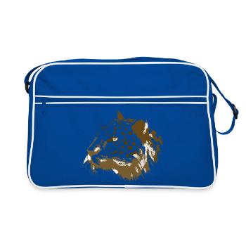 Animal lion head in digital style - Retro Bag - blue/white - Front