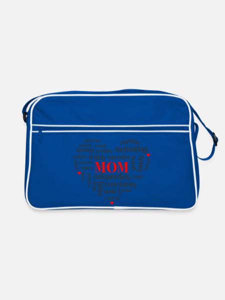 Beste Mama der Welt - Muttertagsshirt - englisch - Retro Tasche - Blau/Weiß