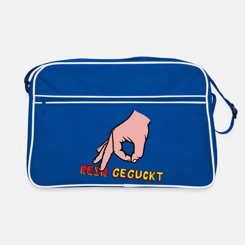 Comic Hand Index Finger with Retro Text Retro Bag